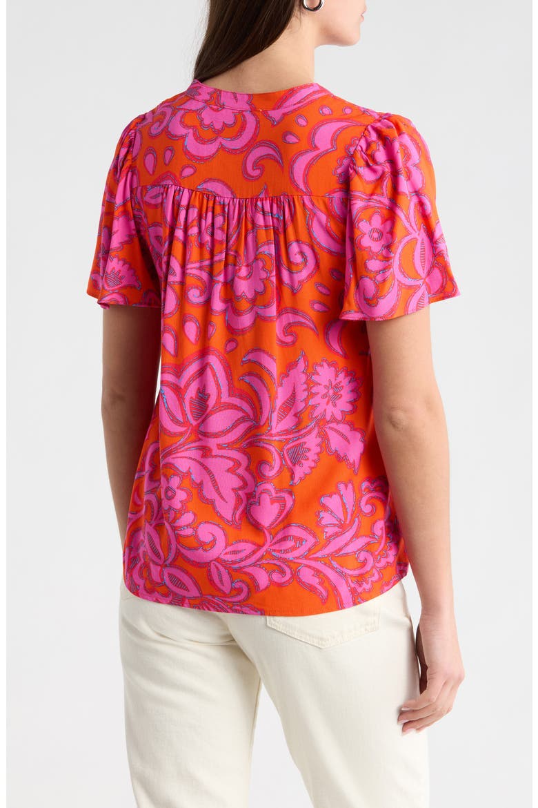 Marinda Floral Mivie Top, Alternate, color, ORANGE-FUCHSIA