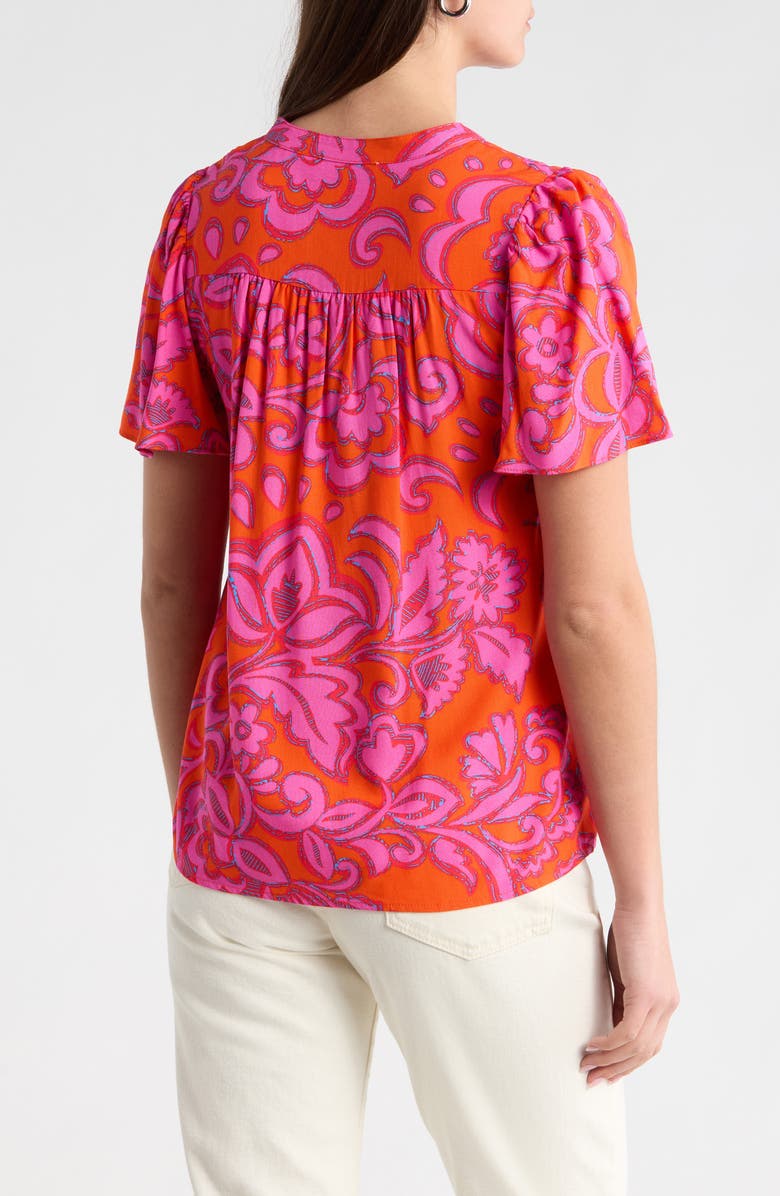 SUGARLIPS Marinda Floral Mivie Top, Alternate, color, Orange-Fuchsia