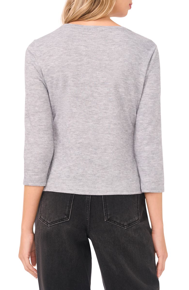 Vince Camuto Three Quarter Sleeve Knit Top, Alternate, color, Silver Heather