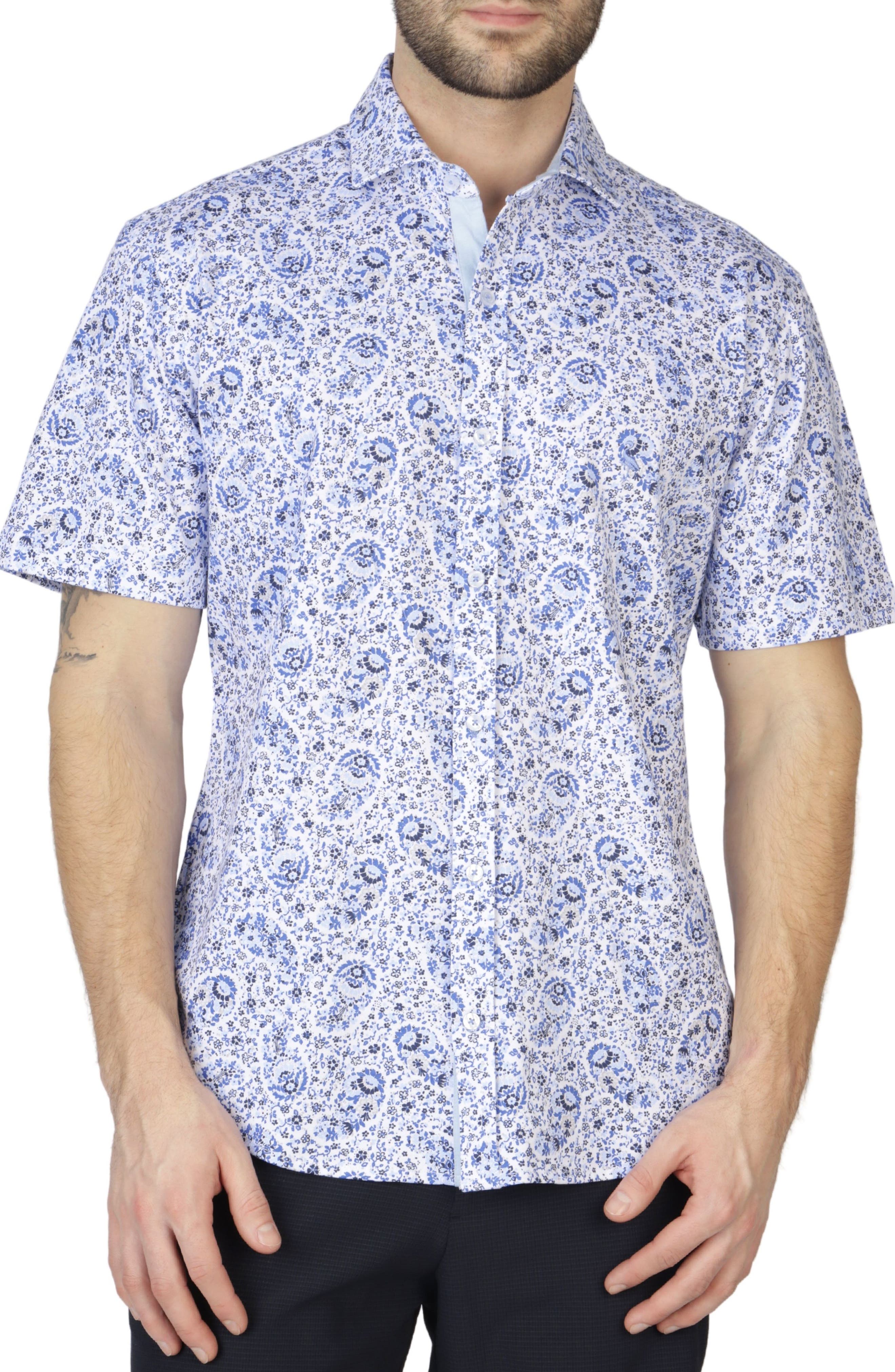 TailorByrd Floral Paisley Short Sleeve Shirt