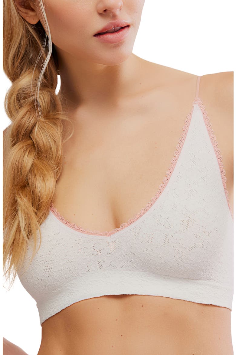 Intimately FP Sweet Point Seamless Longline Bralette, Alternate, color, WHITE ALYSSUM COMBO