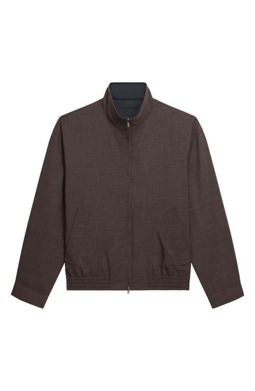 Theory Motion Wool Blend Reversible Jacket In Brown