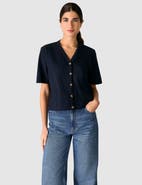 22454328 Ella V-Neck Button Through Top