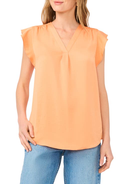 Ruffle Sleeve Satin Top