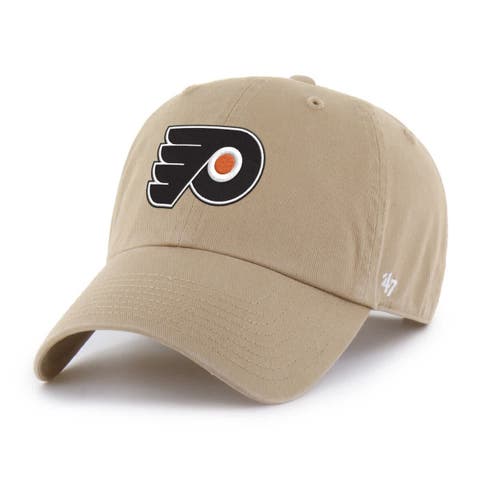 Men's '47  Khaki Philadelphia Flyers Logo Clean Up Adjustable Hat