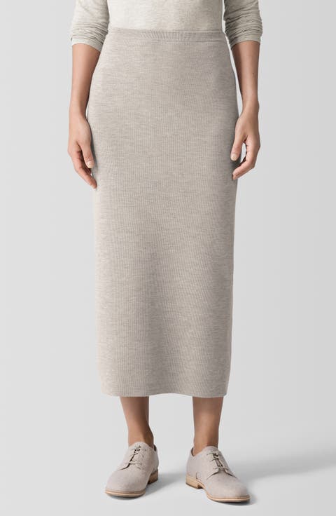 Merino Wool Pencil Skirt