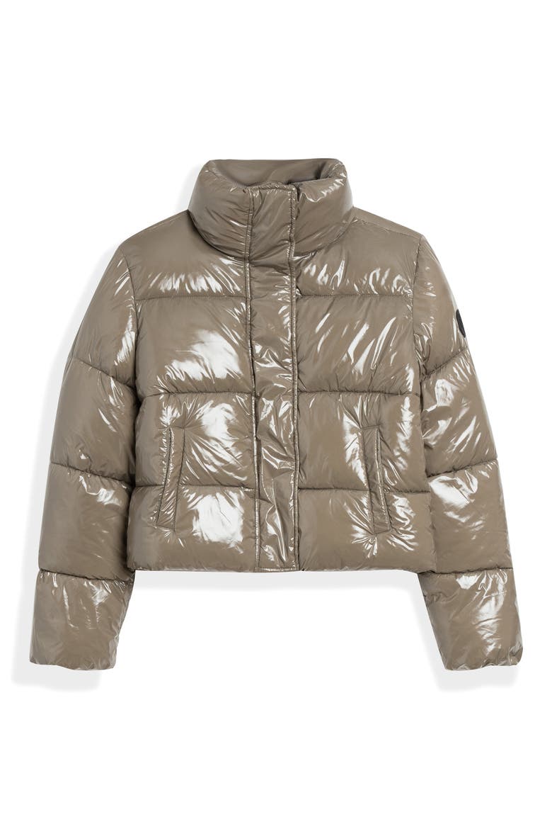 Coco Crop Water Resistant Puffer Jacket, Alternate, color, MOCHA