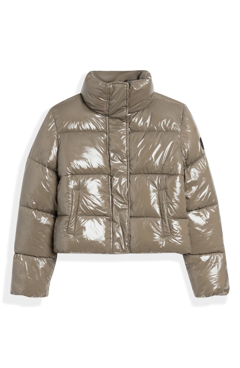 Noize Coco Crop Water Resistant Puffer Jacket, Alternate, color, Mocha