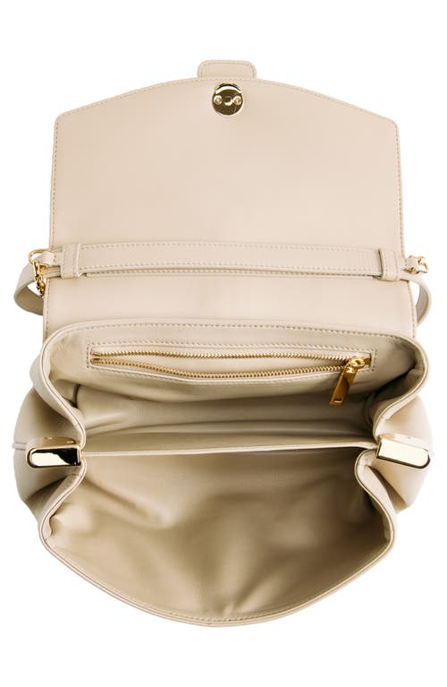 Shop Ferragamo Mini New Line Shoulder Bag In Stone