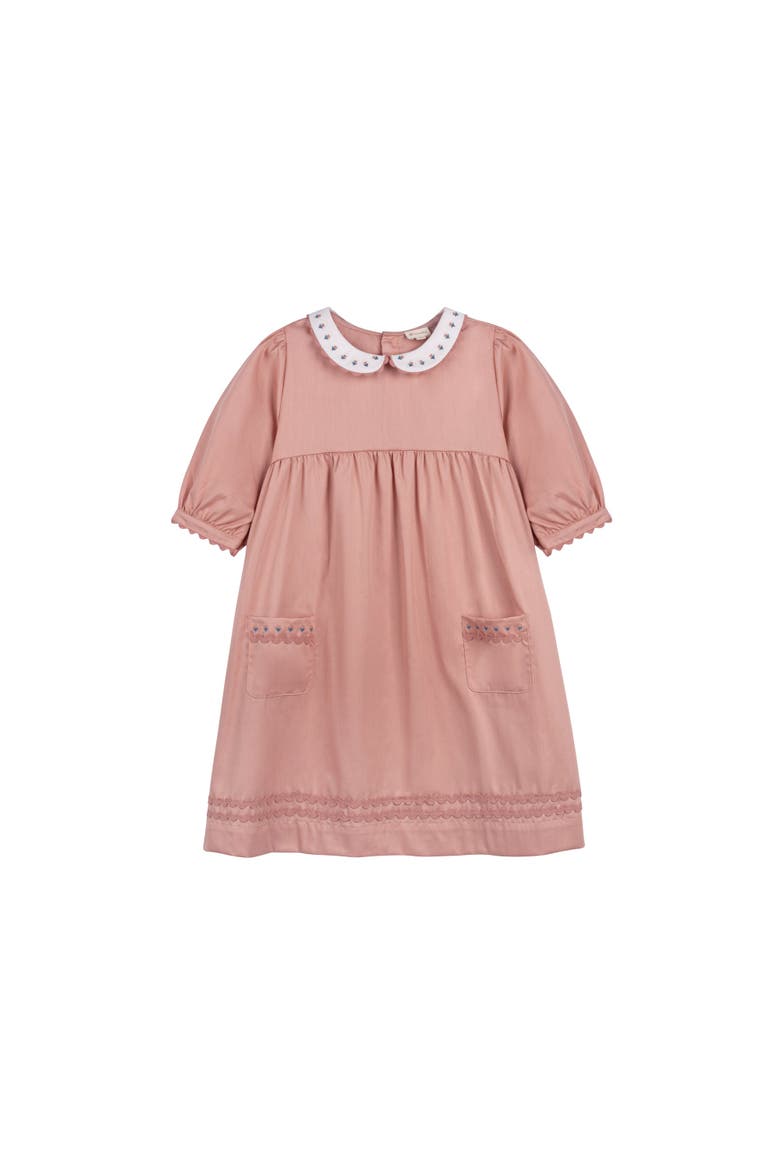 Looms Wave Collection - Tulip Collar 3/4 Dress for Little Kids, Main, color, Rose