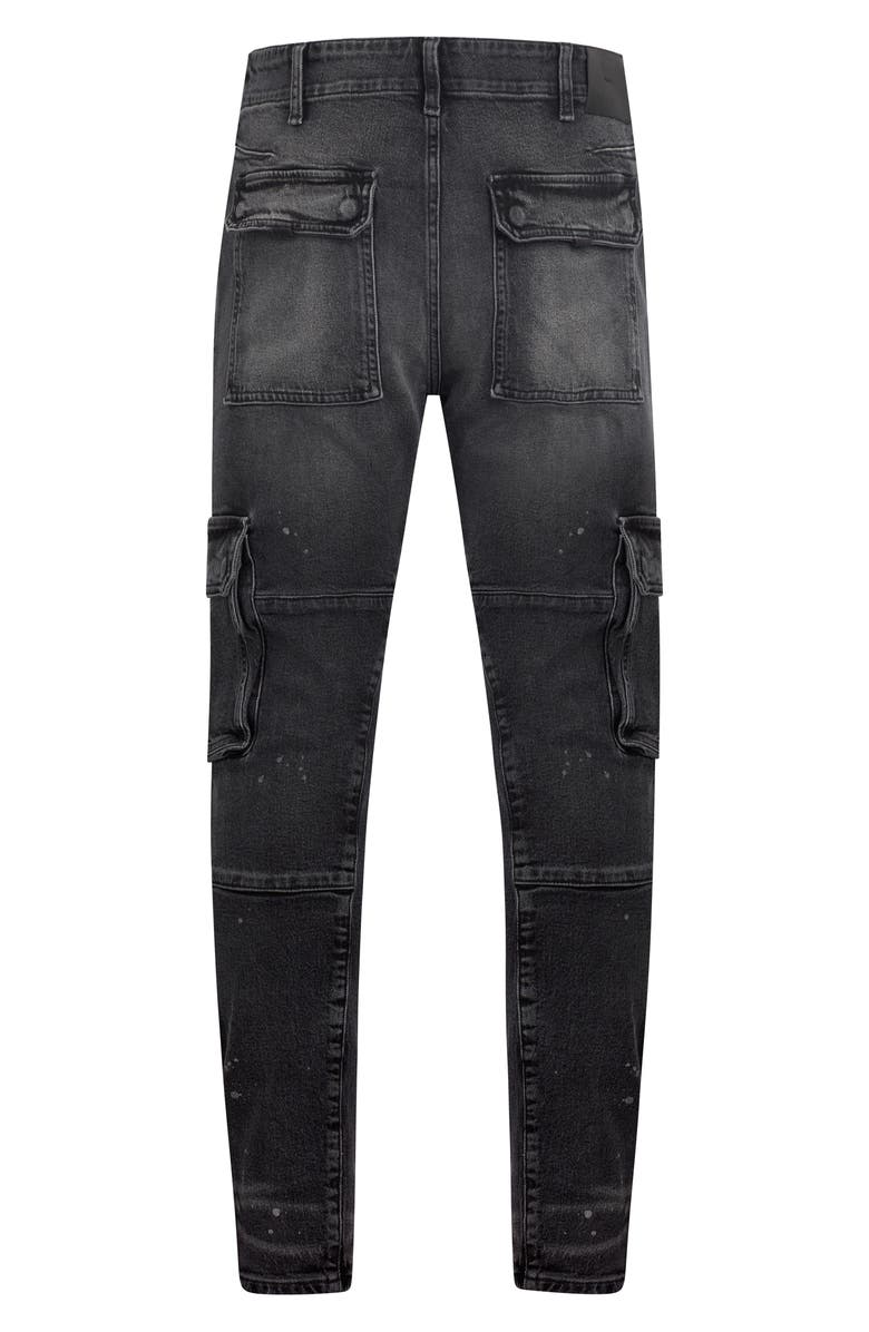 Hudson Jeans Reese Cargo Straight Leg Jeans, Alternate, color, Black Ash