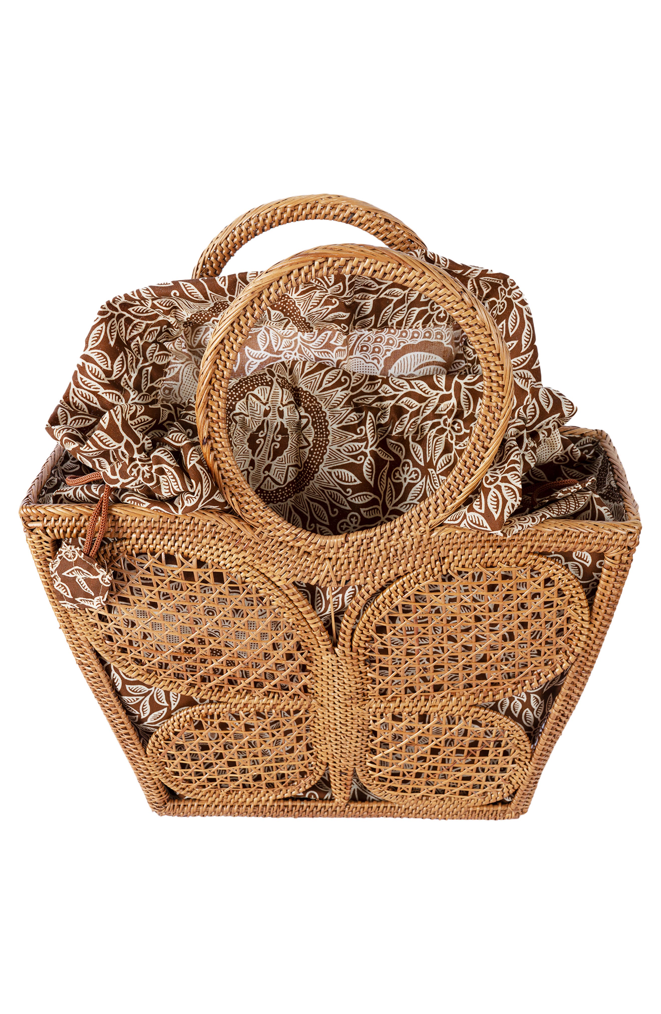 Jelavu Mariana Rattan Tote Bag, Alternate, color, Natural