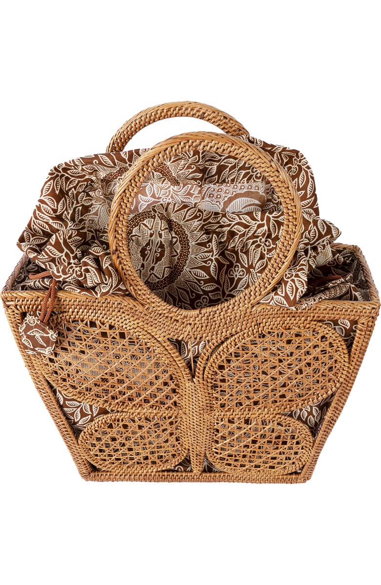 Jelavu Mariana Rattan Tote Bag, Alternate, color, Natural