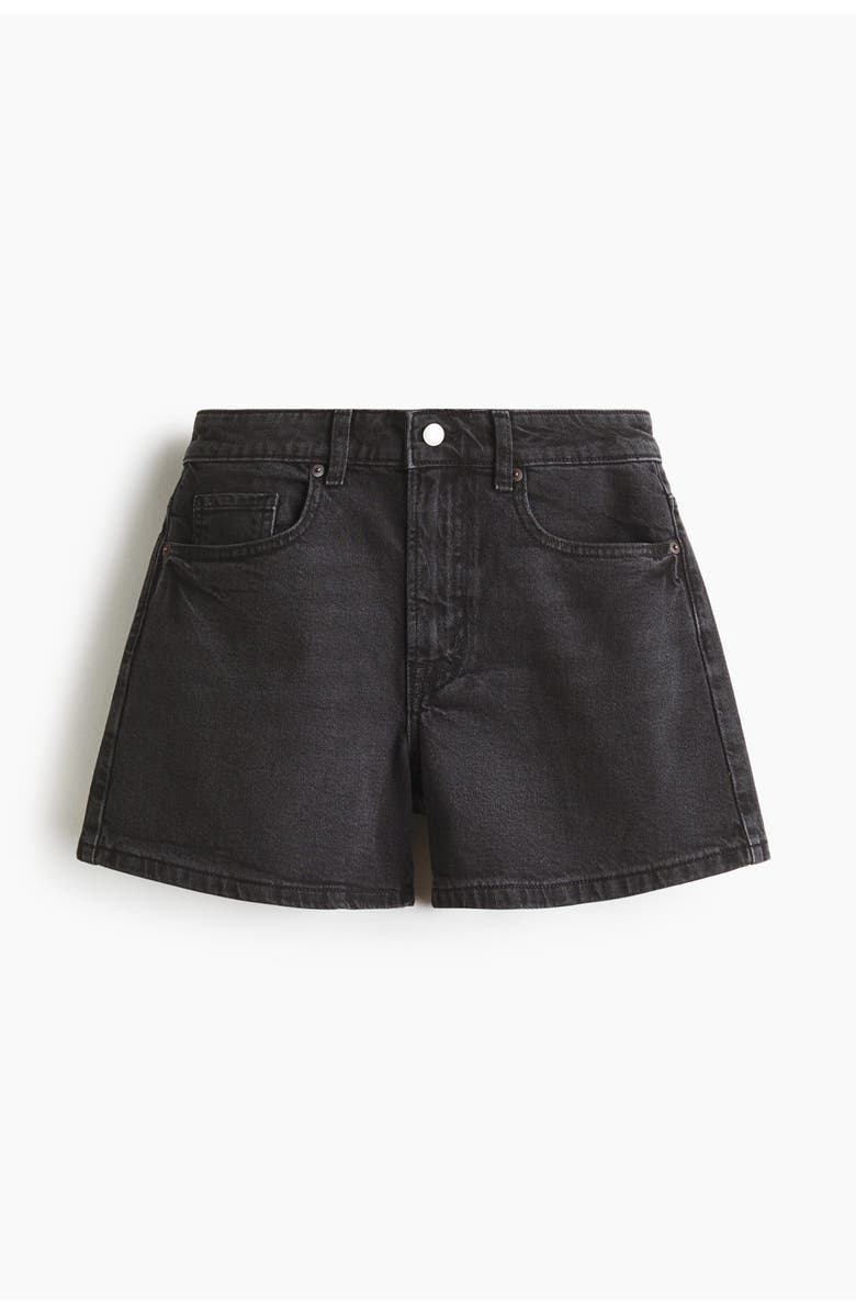 H&M Denim Shorts, Main, color, Washed Black