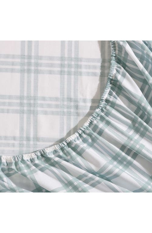 Eddie Bauer Basic Plaid Sheet Set In White/pale Green
