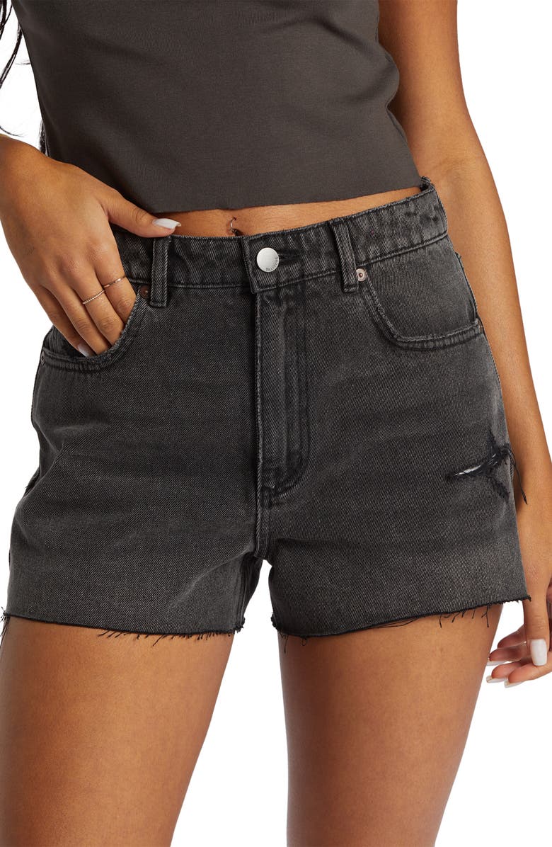 Billabong High Tides Raw Hem Denim Shorts, Alternate, color,