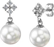 The Pearl Source White South Sea Pearl & Diamond Millie Earrings