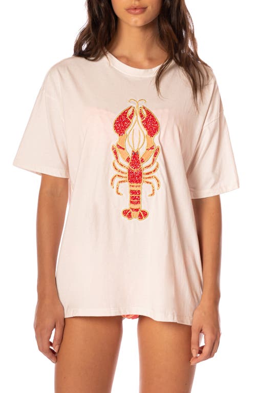 Maaji Azalea Lobster Cotton Cover-up T-shirt In Pink