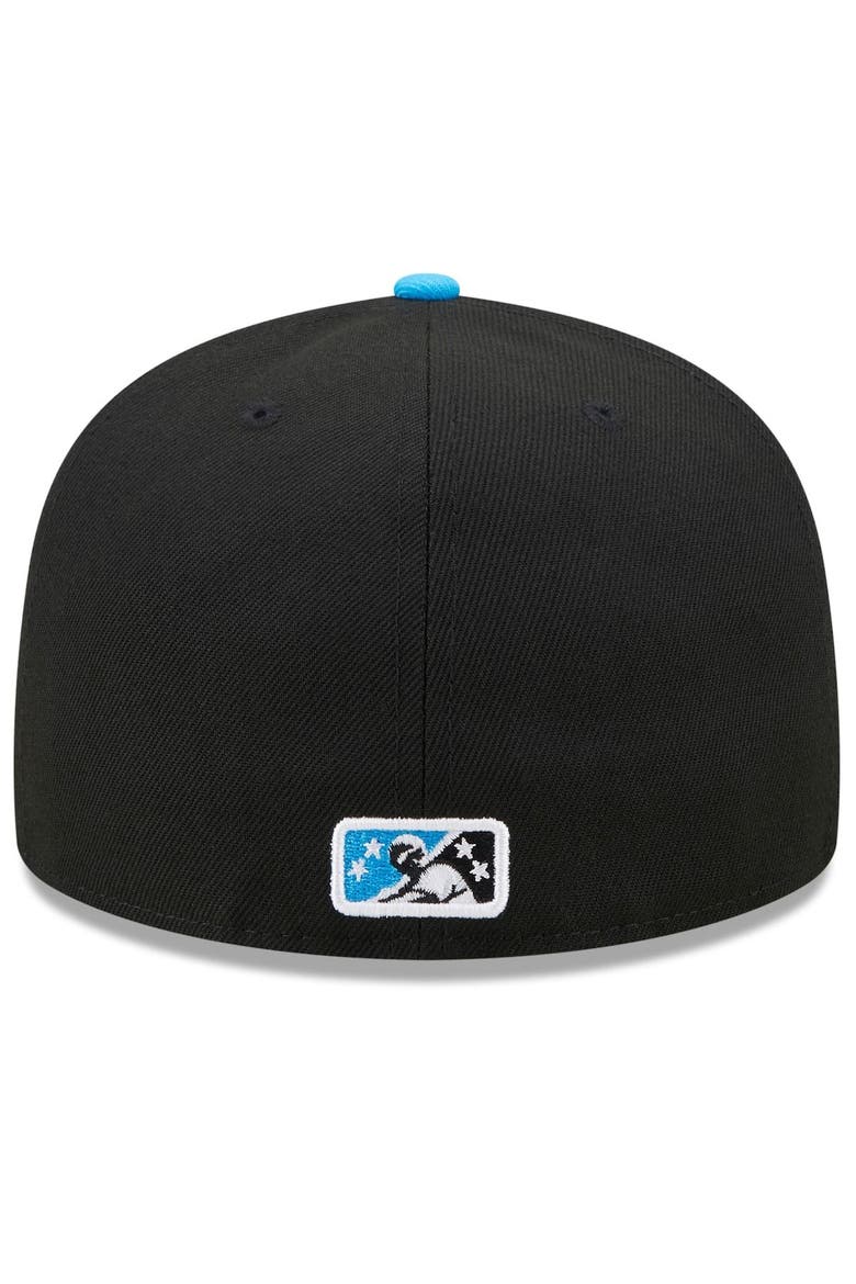 Men's New Era Black/Light Blue Beloit Sky Carp Marvel x Minor League 59FIFTY Fitted Hat, Alternate, color, Black
