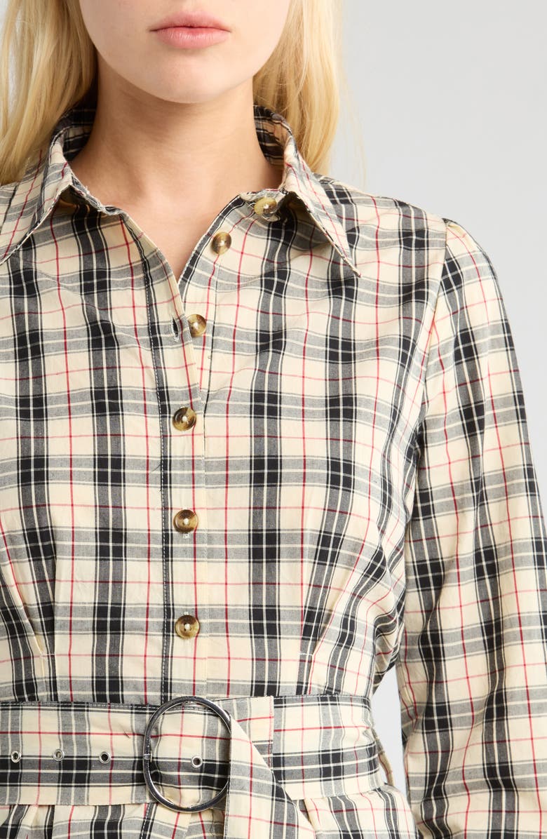 Damson Madder Harley Plaid Button-Up Shirt, Alternate, color, Butter