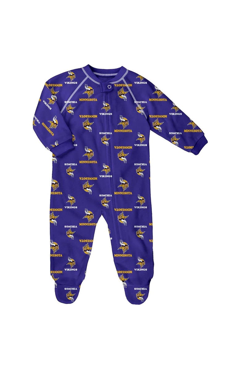 Outerstuff Newborn Purple Minnesota Vikings Allover Print Raglan Full-Zip Jumper, Main, color, Purple