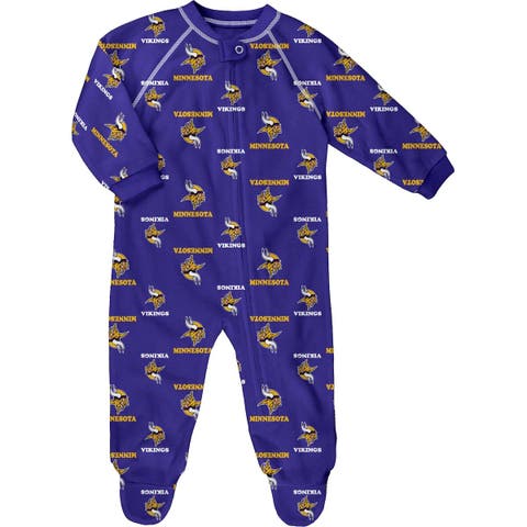 Newborn Purple Minnesota Vikings Allover Print Raglan Full-Zip Jumper