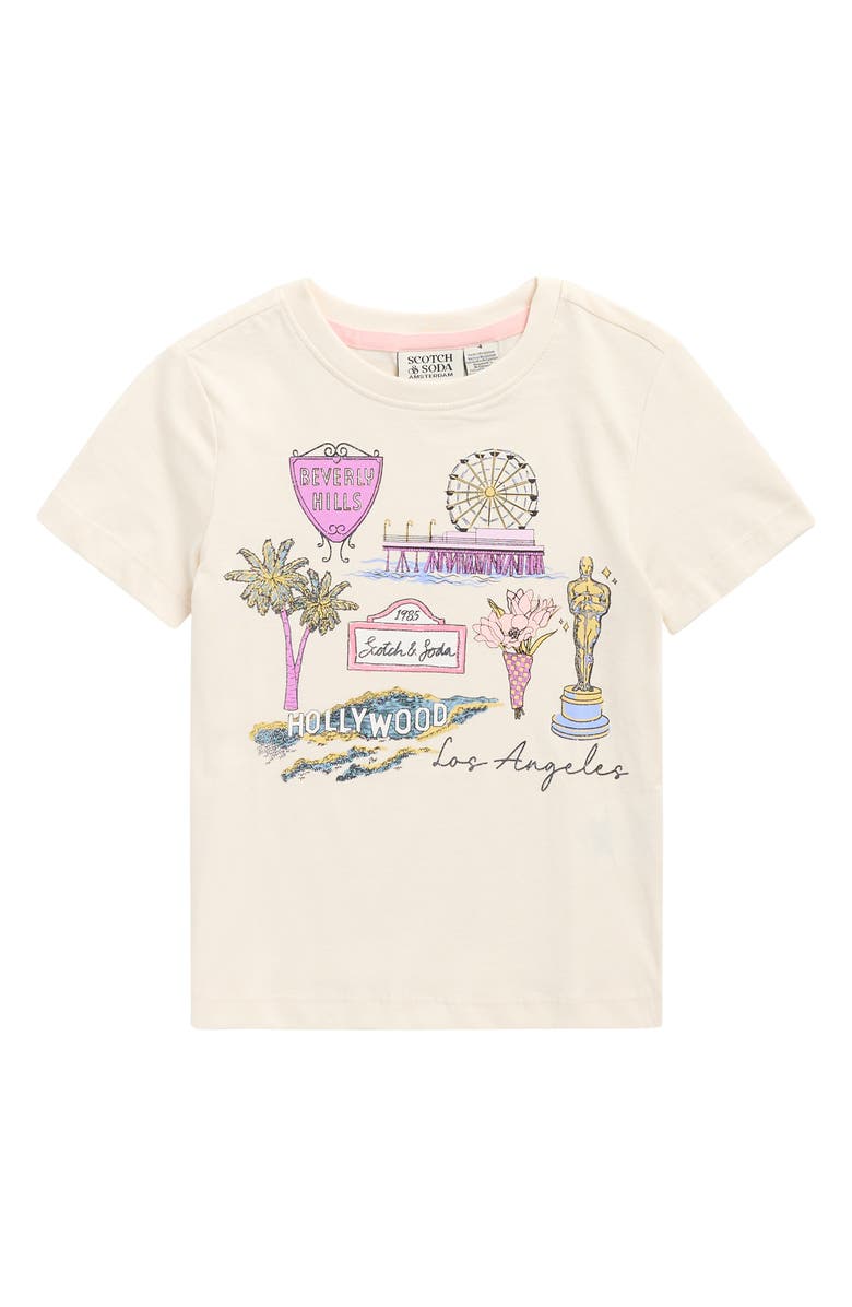 Scotch & Soda Kids' Los Angeles Logo Graphic T-Shirt, Main, color, 