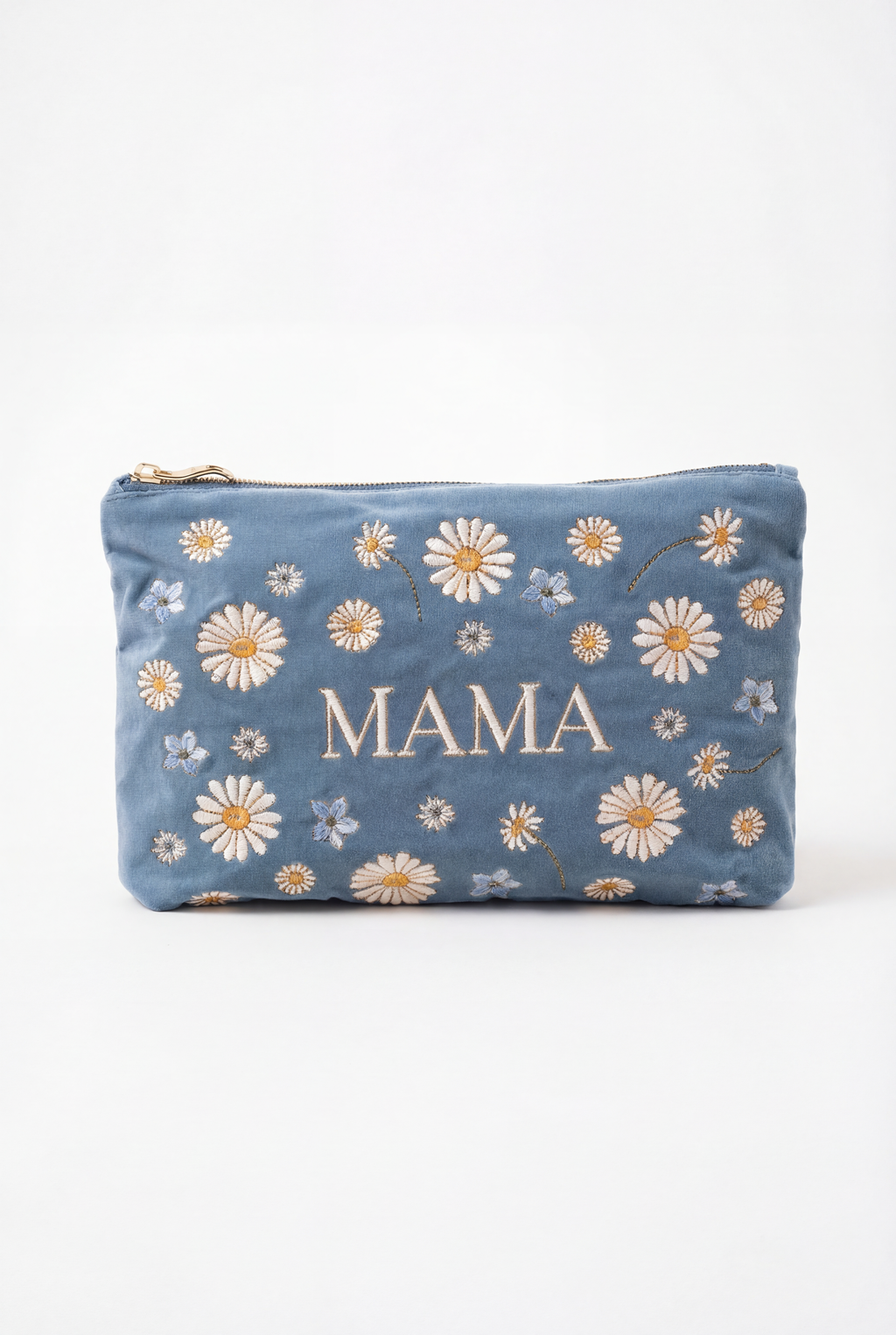 Elizabeth Scarlett Daisy Dream Mama Velvet Everyday Pouch, Main, color, Blue