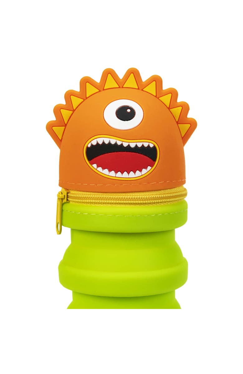 Little Yellow Bicycle Retractable Pencil Case, Orange Monster Character, Alternate, color, Multicolored