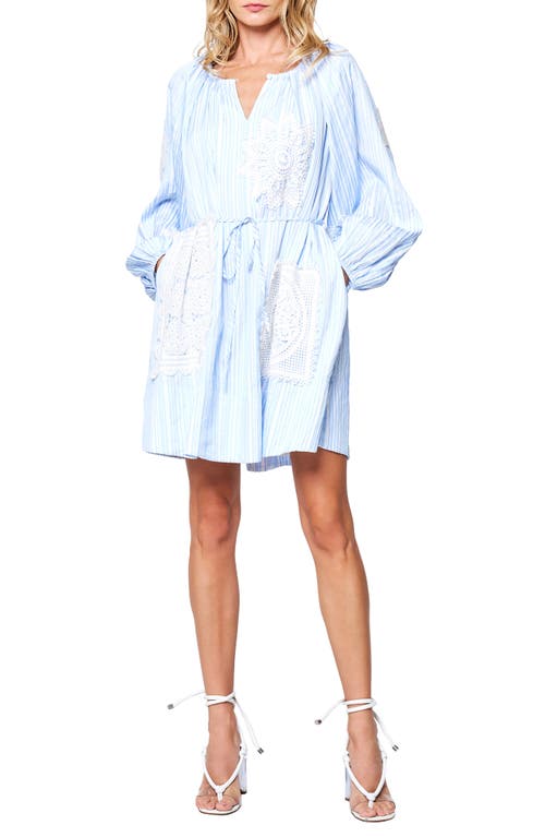 CIEBON CIEBON MIA LACE TIE WAIST LONG SLEEVE MINIDRESS