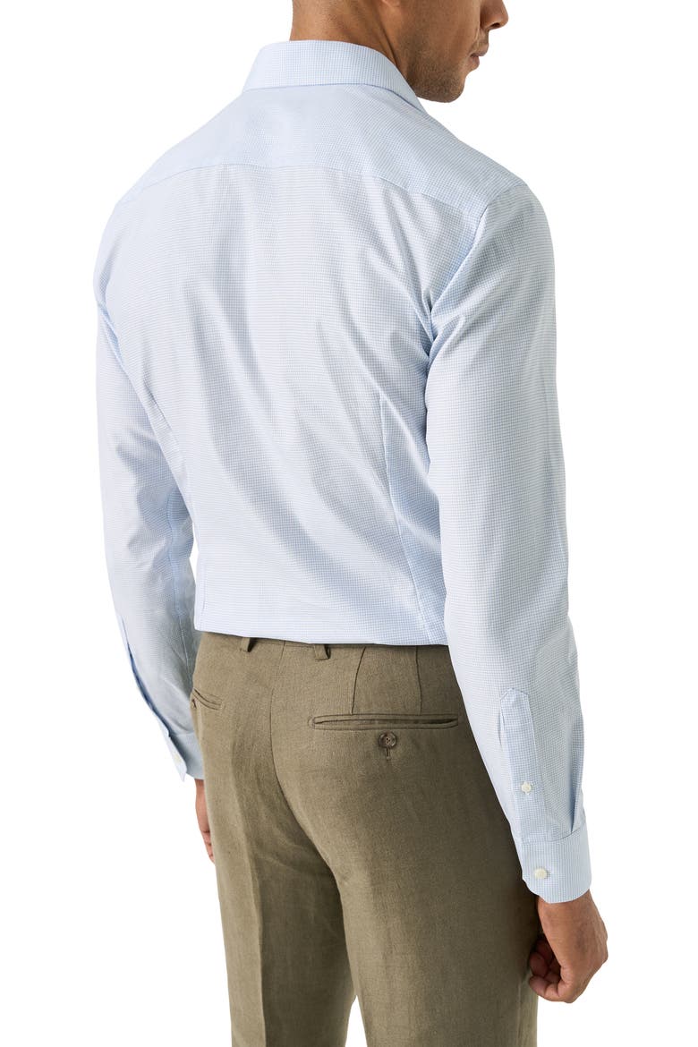 Slim Fit Check Cotton Twill Dress Shirt, Alternate, color, LIGHT BLUE