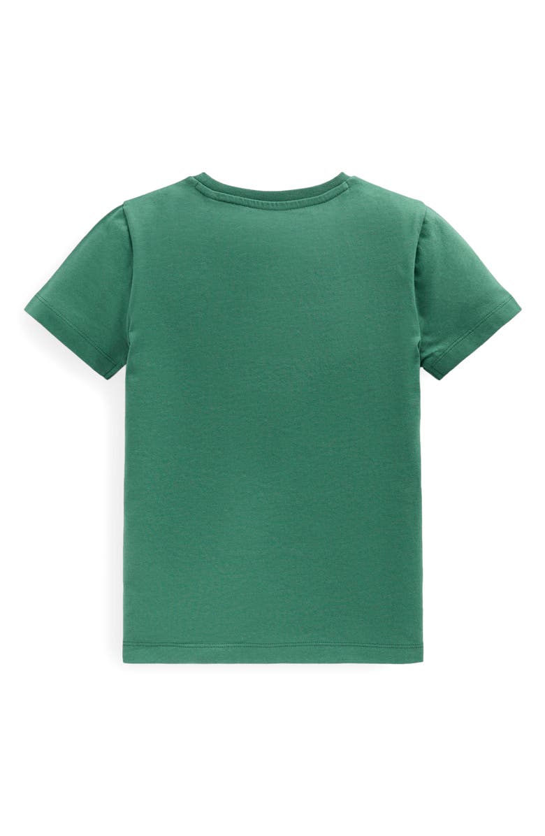 Mini Boden Kids' Dinosaur Embroidered Cotton Graphic T-Shirt, Alternate, color, Blue Spruce Dino