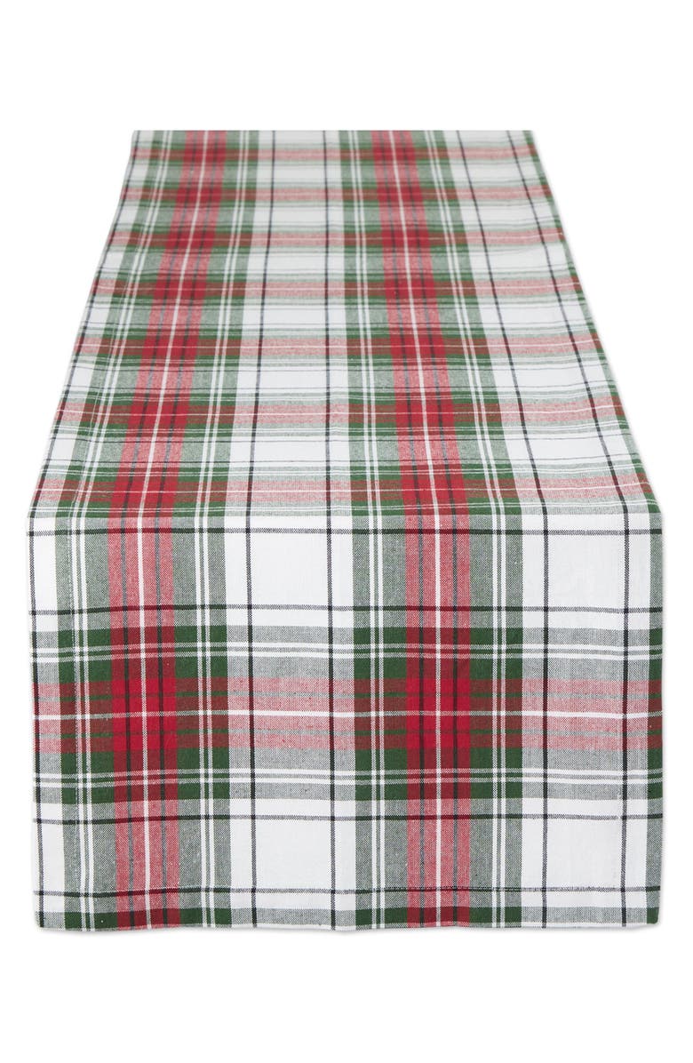 Design Imports Christmas Plaid Cotton Table Runner, Main, color, Christmas Plaid