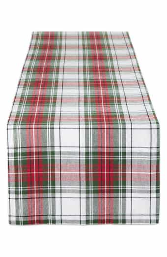 Design Imports Christmas Plaid Cotton Table Runner