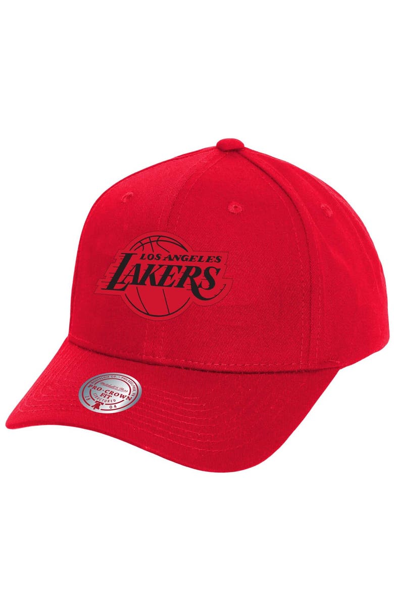 Mitchell & Ness Men's Mitchell & Ness Red Los Angeles Lakers Fire Red Pro Crown Snapback Hat, Main, color, 