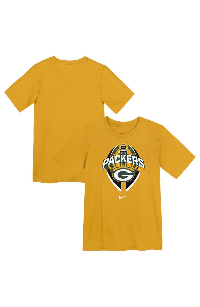 Nike Preschool Nike Gold Green Bay Packers Icon Legend Performance T-Shirt, Main, color, Gold