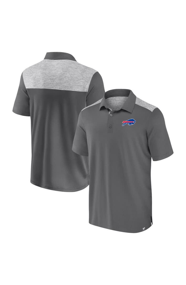 FANATICS Men's Fanatics Heather Gray Buffalo Bills Long Shot Polo, Alternate, color, Heather Gray