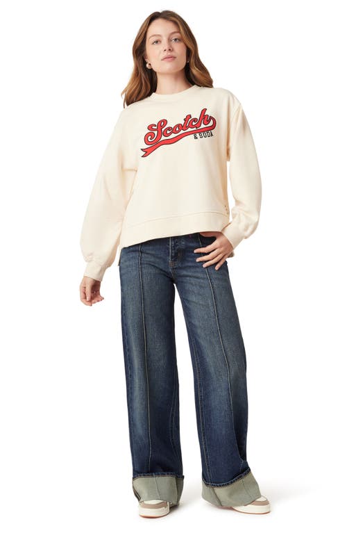 Scotch & Soda Logo Detail Cotton Sweatshirt In Neutral