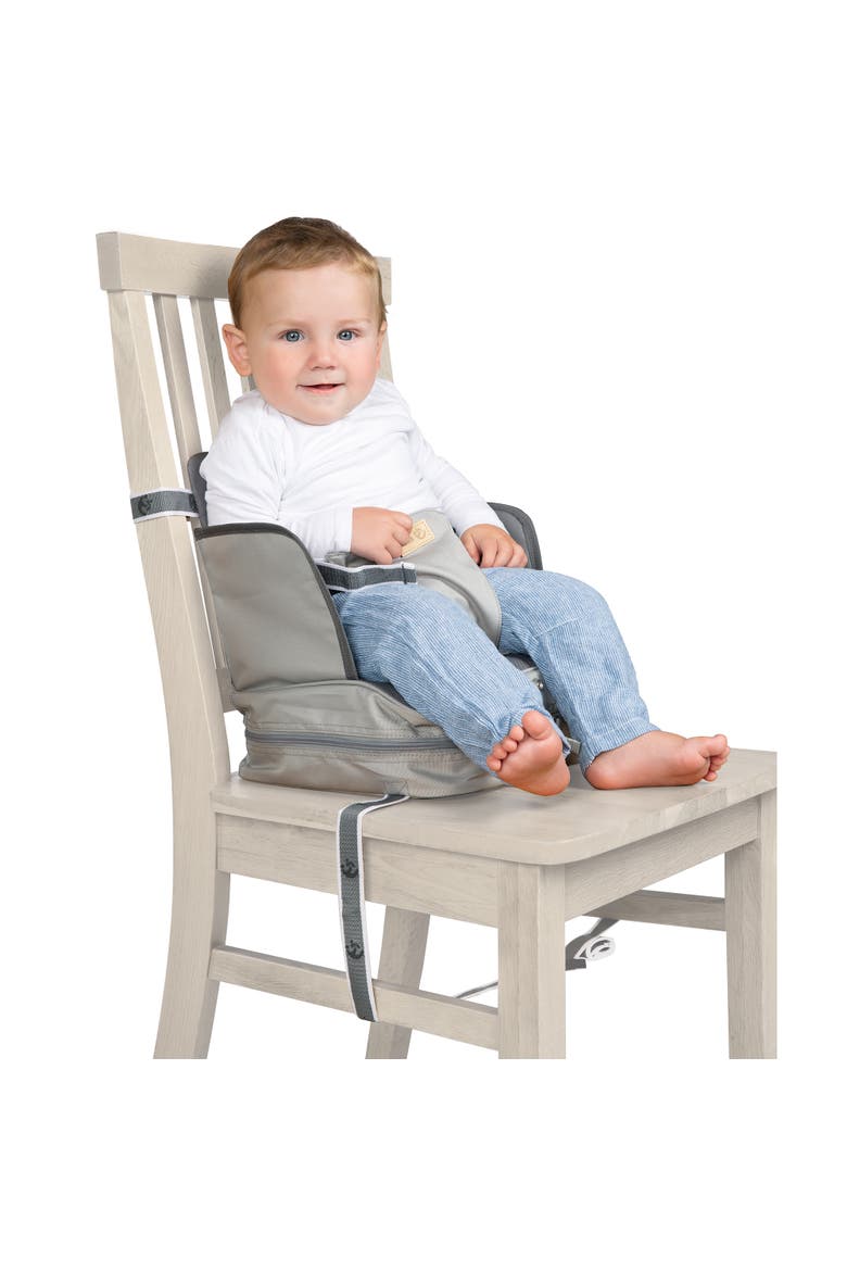 Kids Inflatable Booster Seat with Raised Sides, Little Stars, Alternate, color, Gray