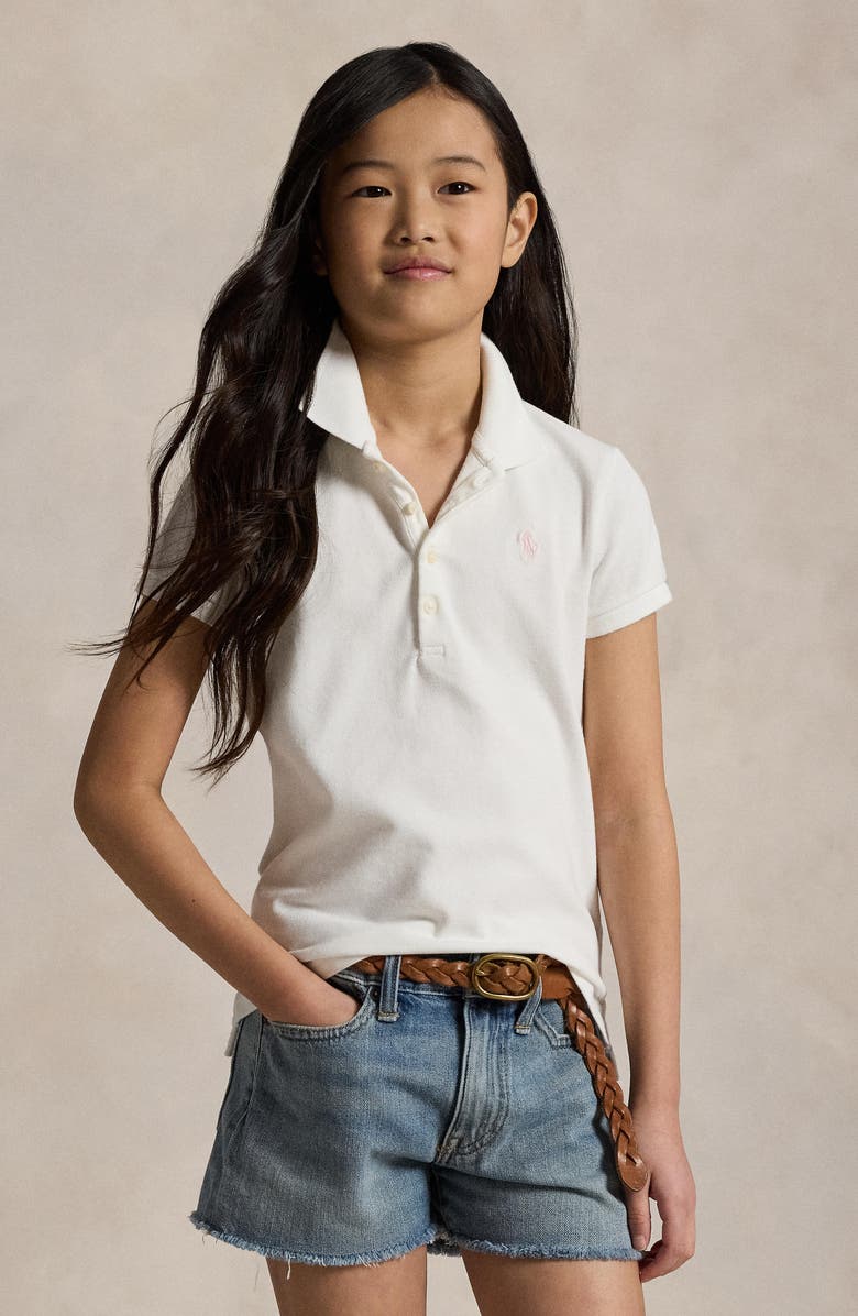 Polo Ralph Lauren Kids' Stretch Cotton Mesh Polo, Alternate, color, White