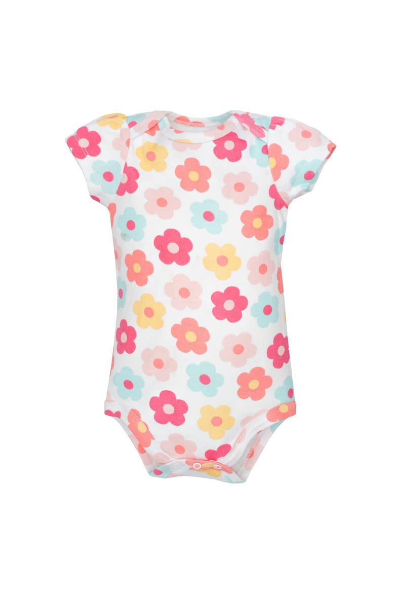 5Pk of Gentle Cotton One-Pieces, Alternate, color, Cheerful Floral Mini