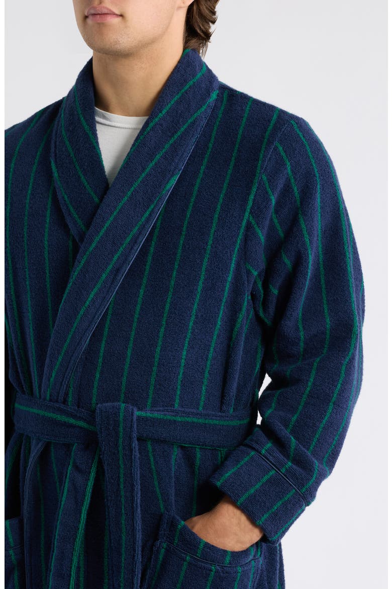 Stripe Hydrocotton Robe, Alternate, color, NAVY- GREEN SWAY STRIPE