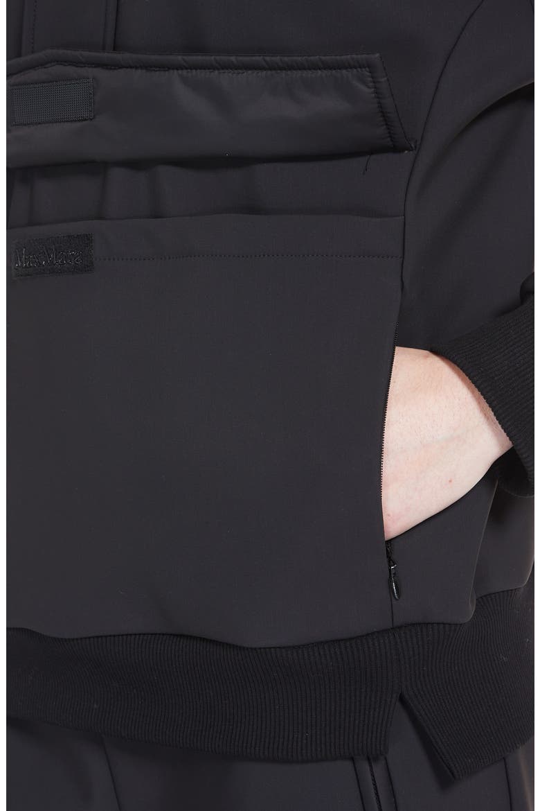 Porfido Mixed Media Half-Zip Sweatshirt, Alternate, color, BLACK
