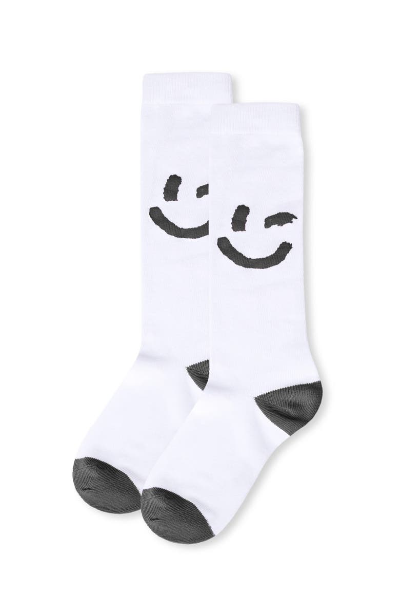 MeMoi Air Brush Winking Smiley Knee High Sock, Alternate, color, 