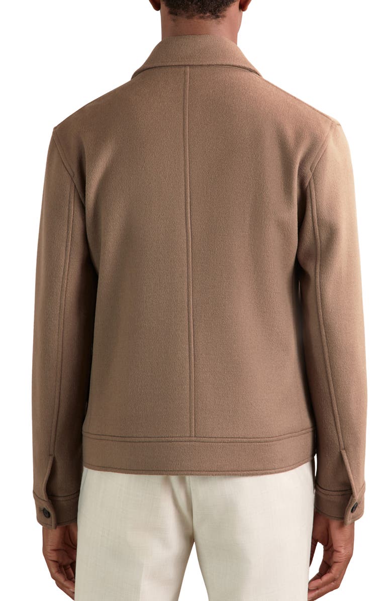 Reiss Perisil Felted Wool Blend Zip Jacket, Alternate, color, Dark Brown