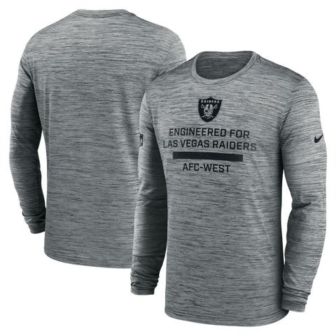 Men's Nike Gray Las Vegas Raiders Sideline Velocity Performance Long Sleeve T-Shirt