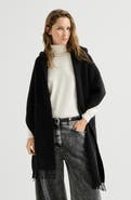 Brunello Cucinelli Hooded wool and cashmere knit scarf