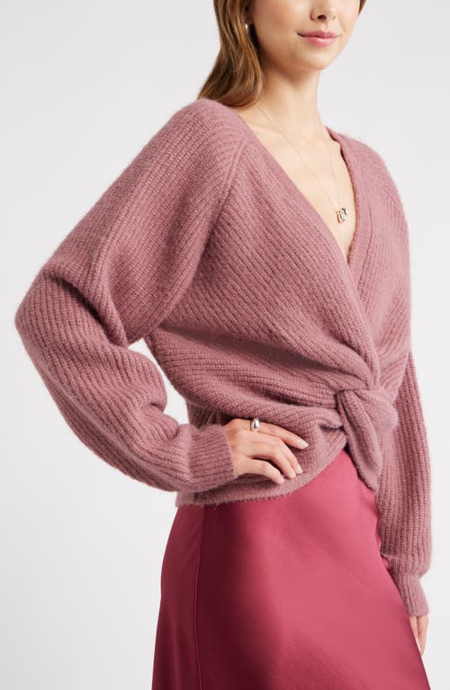 Open Edit Twist Reversible Sweater In Pink