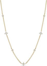 Zoë Chicco Quad Diamond Station Necklace
