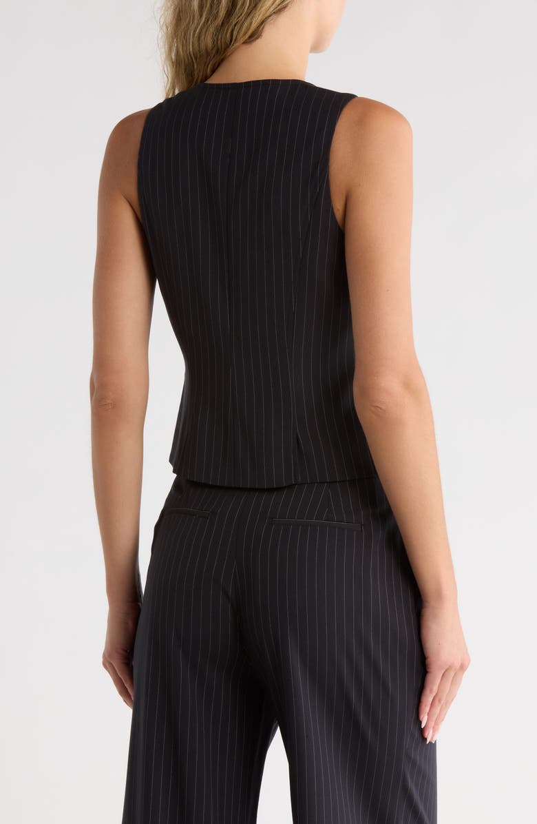 Ramy Brook Lera Pinstripe Vest, Alternate, color, Black Pinstripe